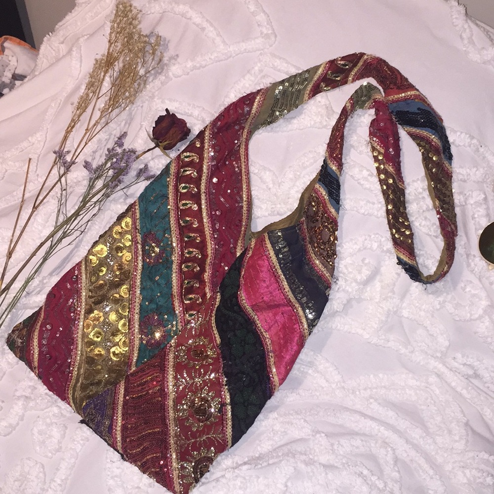 Distressed Sequin Bag